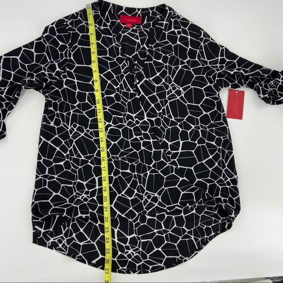 Jennifer Lopez Black Animal Print Drape Front Top NWT - Picture 11 of 14